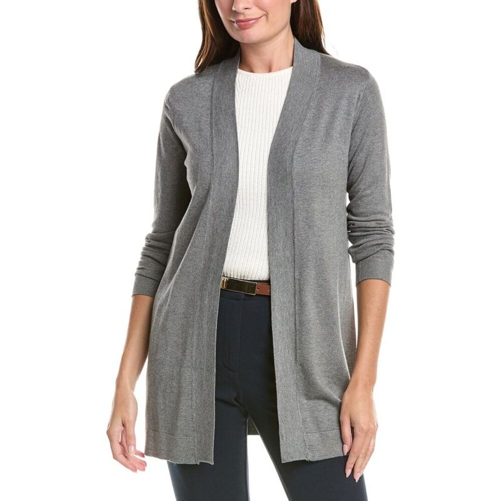 T Tahari Womens  Open Front Cardigan, Grey